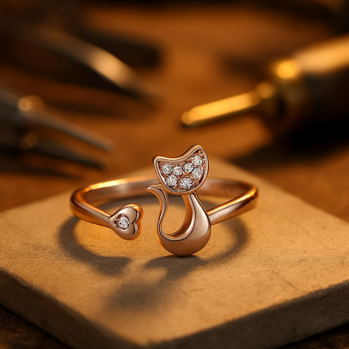 Kassiteemade motiiviga avatud sõrmus – Tsirkoonid